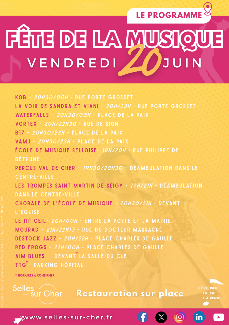 programme Fête de la musique 2025