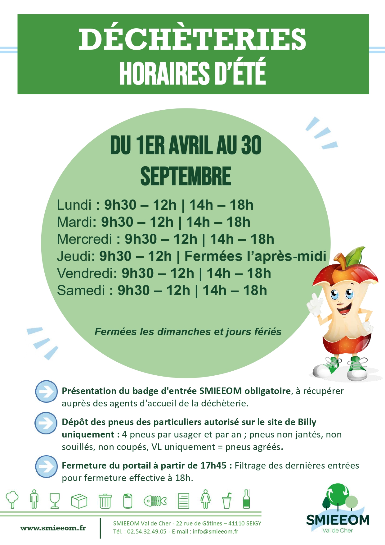 SMIEEOM - horaires d'été