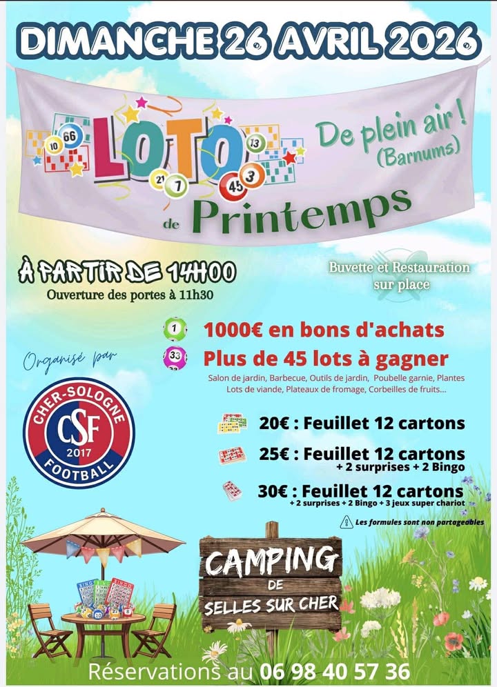 Loto de printemps - Cher Sologne Football