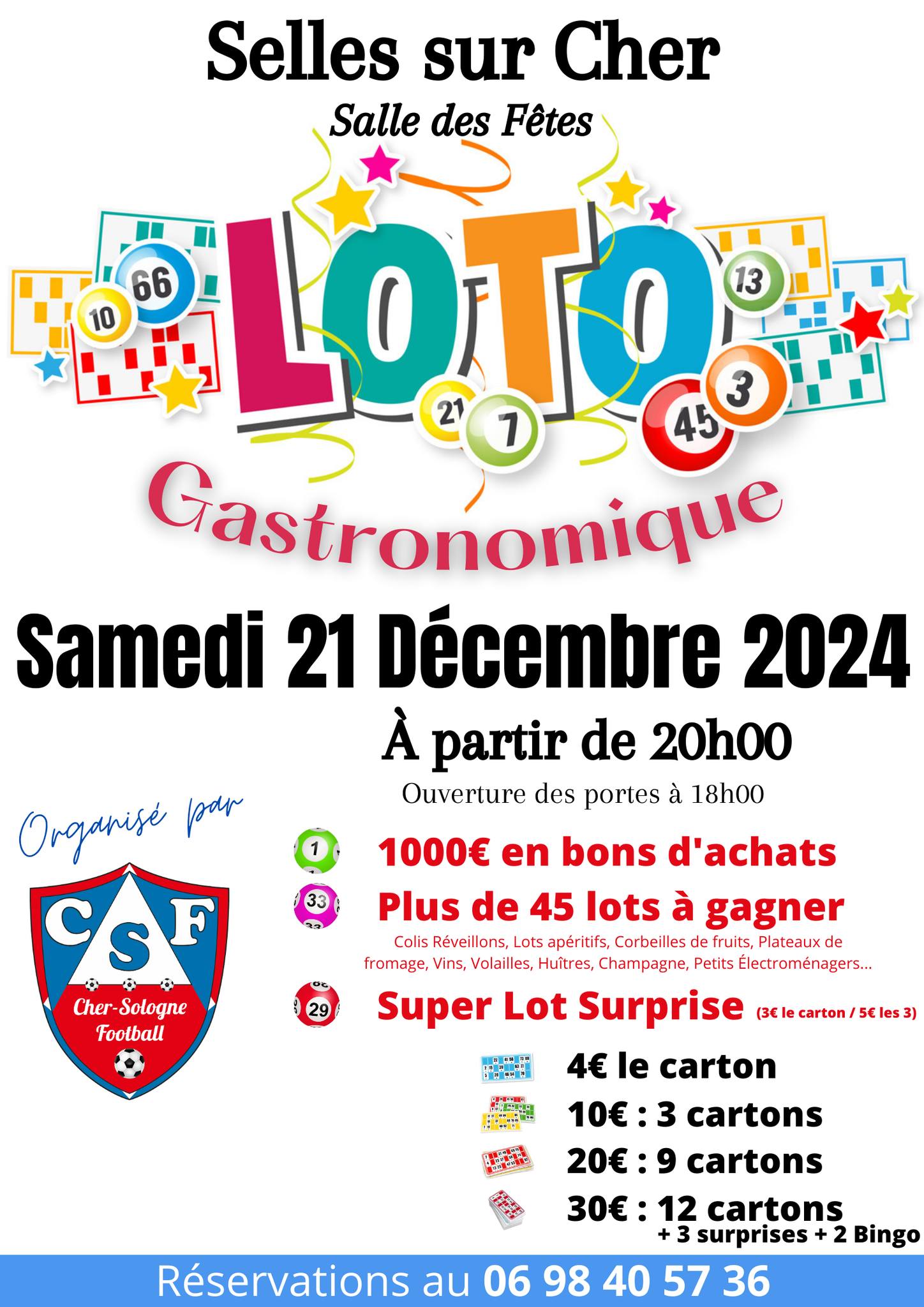 Loto gastronomique - Cher Sologne Football